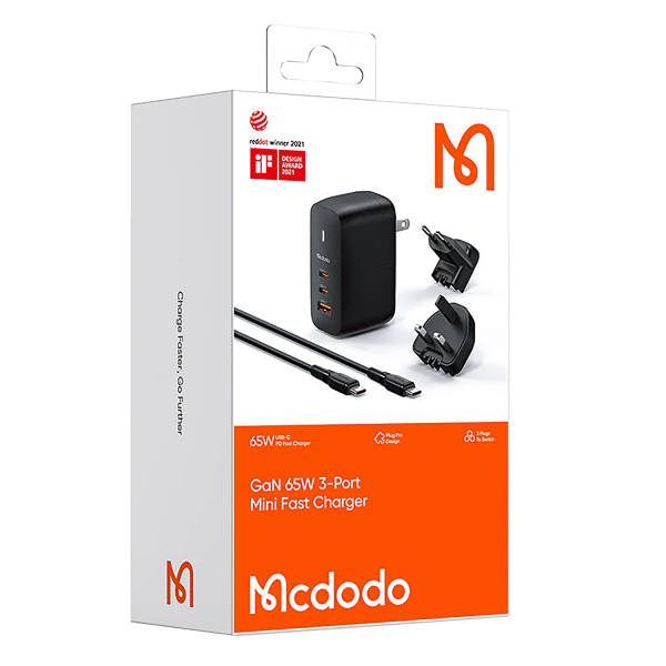 MCDODO 65W GAN Replaceable Plug Fast Charger [CH-844]